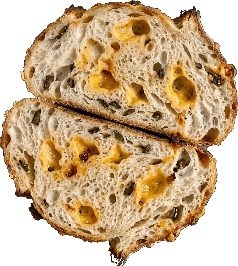 Cheddar and jalapeño crumb