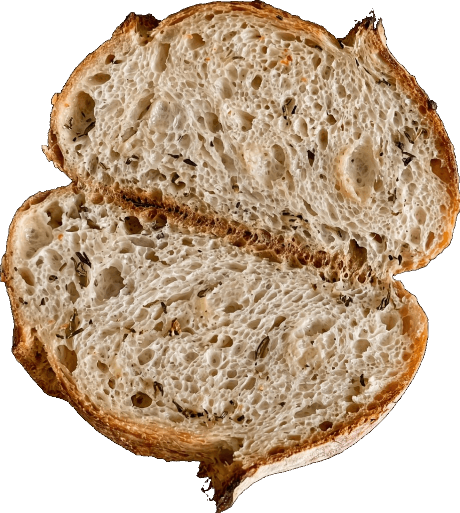 Roasted garlic and herb crumb
